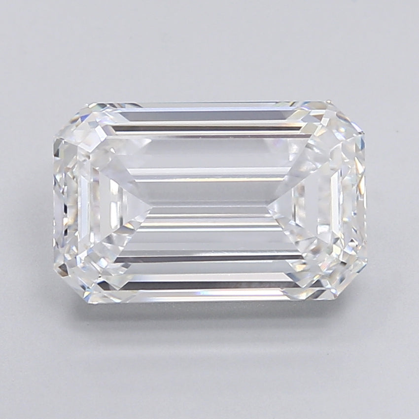 6.05 Carat Emerald Lab Diamond with  Cut Diamond in 14KT  view 1
