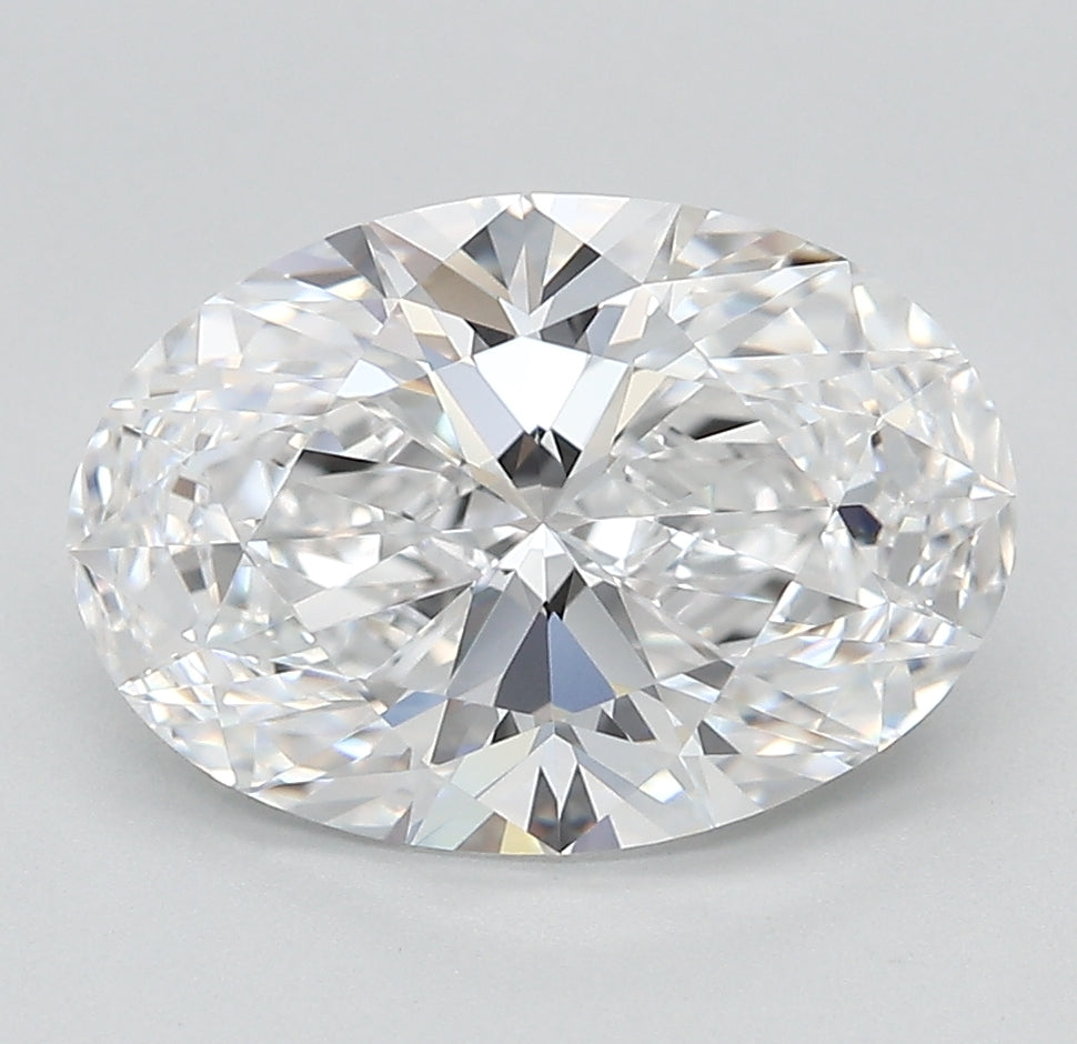 3.13 Carat Oval Lab Diamond with  Cut Diamond in 14KT  view 1
