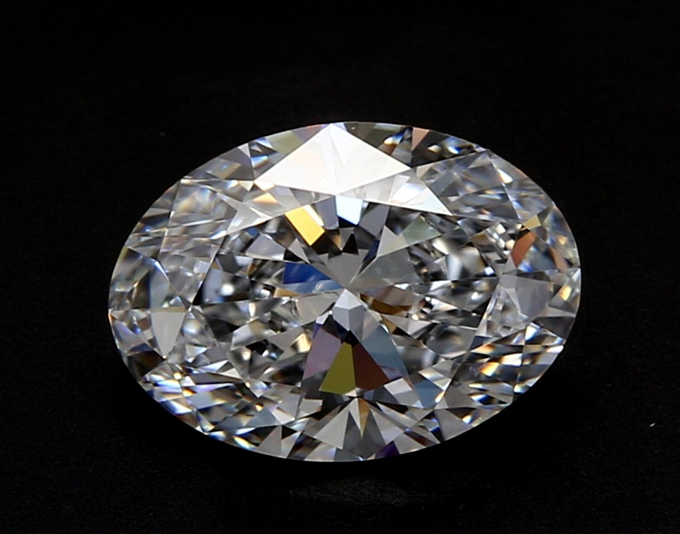 4.02 Carat Oval Lab Diamond with  Cut Diamond in 14KT  view 1
