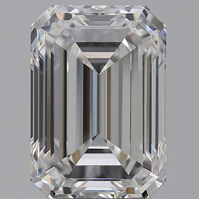 4.02 Carat Emerald Lab Diamond with  Cut Diamond in 14KT  view 1
