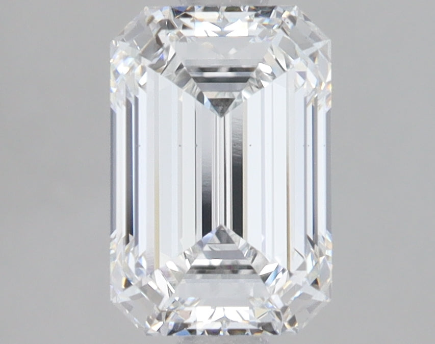 2.09 Carat Emerald Lab Diamond with  Cut Diamond in 14KT  view 1
