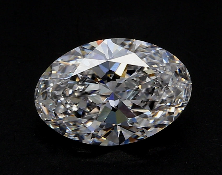 3.01 Carat Oval Lab Diamond with  Cut Diamond in 14KT  view 1
