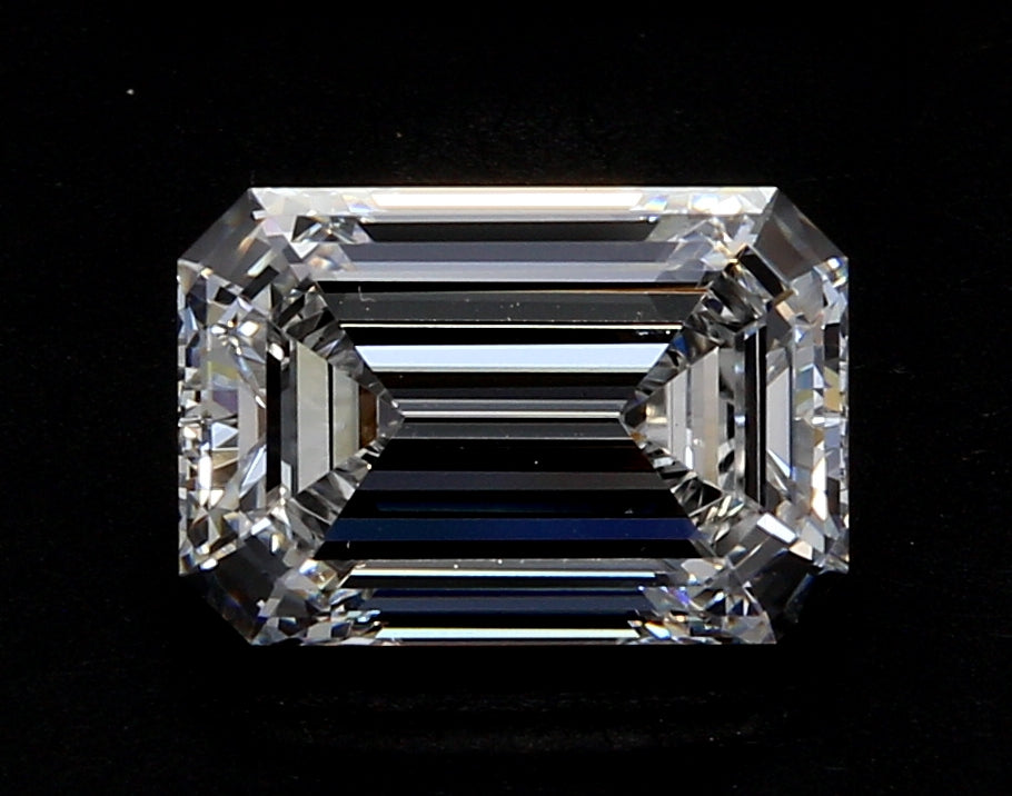 2.09 Carat Emerald Lab Diamond with  Cut Diamond in 14KT  view 1
