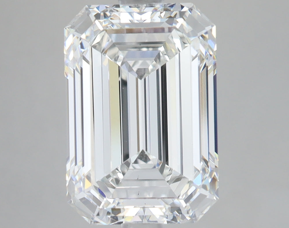 5.0 Carat Emerald Lab Diamond with  Cut Diamond in 14KT  view 1
