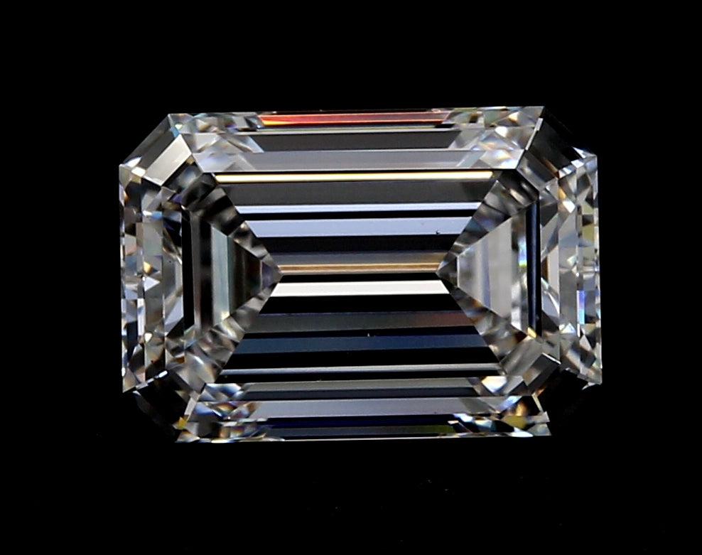 3.51 Carat Emerald Lab Diamond with  Cut Diamond in 14KT  view 1
