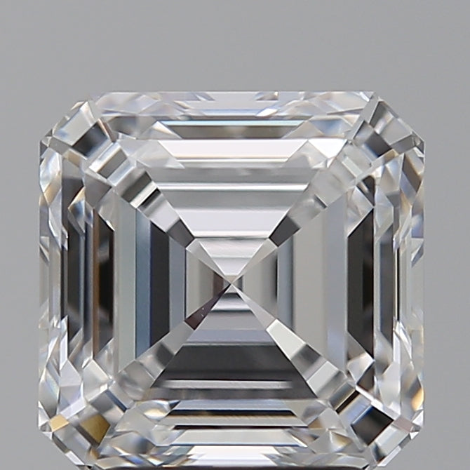 3.08 Carat Asscher Lab Diamond with  Cut Diamond in 14KT  view 1
