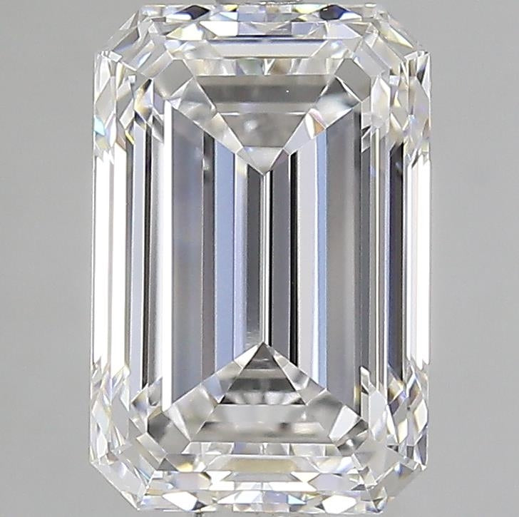 5.01 Carat Emerald Lab Diamond with  Cut Diamond in 14KT  view 1
