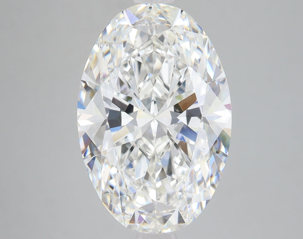 5.03 Carat Oval Lab Diamond with  Cut Diamond in 14KT  view 1
