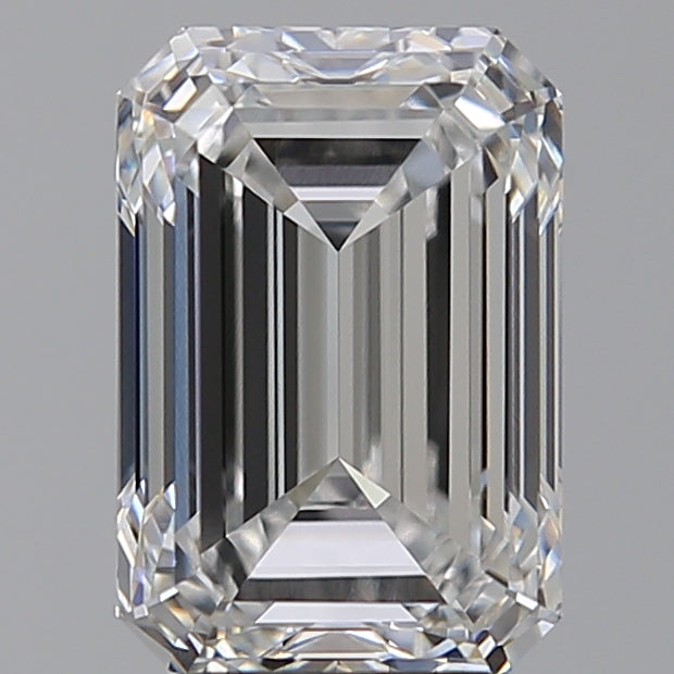 4.01 Carat Emerald Lab Diamond with  Cut Diamond in 14KT  view 1
