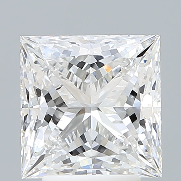 3.71 Carat Princess Lab Diamond with  Cut Diamond in 14KT  view 1
