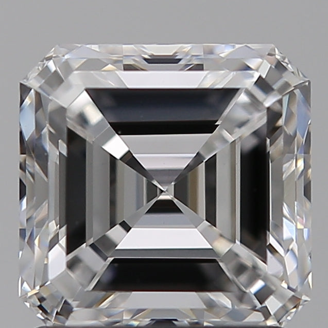 1.5 Carat Asscher Lab Diamond with  Cut Diamond in 14KT  view 1
