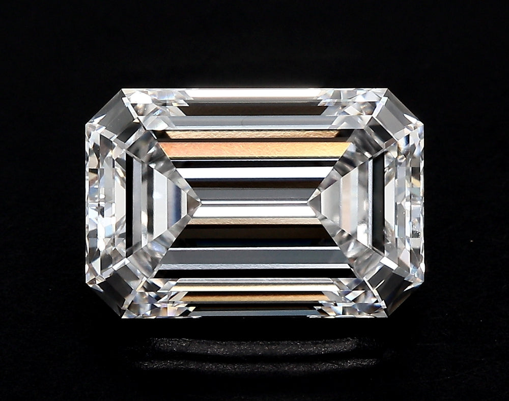 2.89 Carat Emerald Lab Diamond with  Cut Diamond in 14KT  view 1
