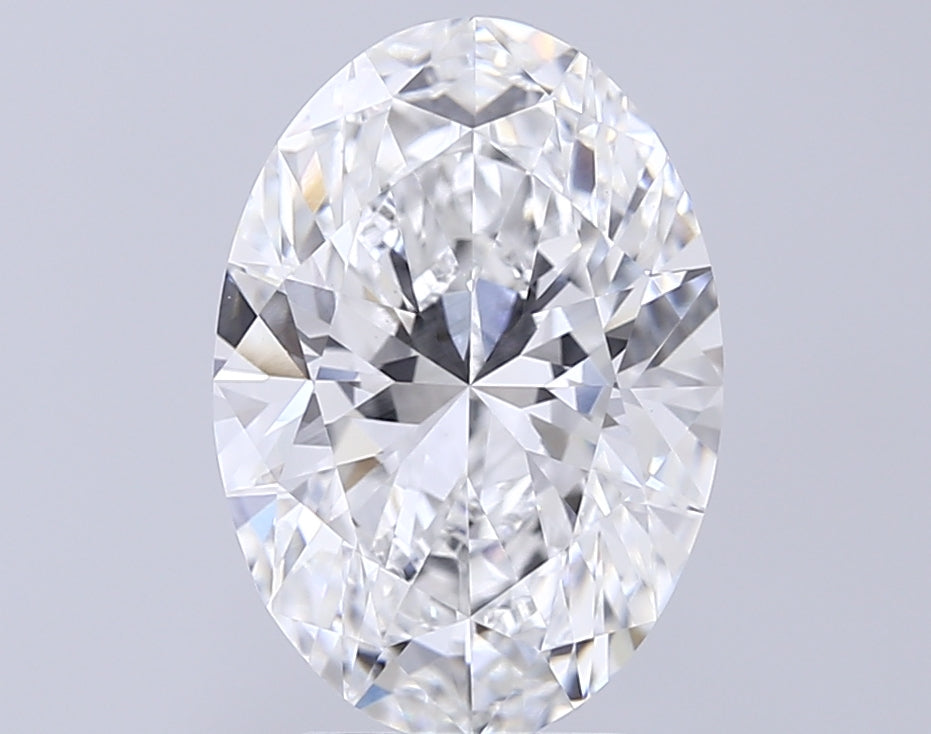 4.03 Carat Oval Lab Diamond with  Cut Diamond in 14KT  view 1

