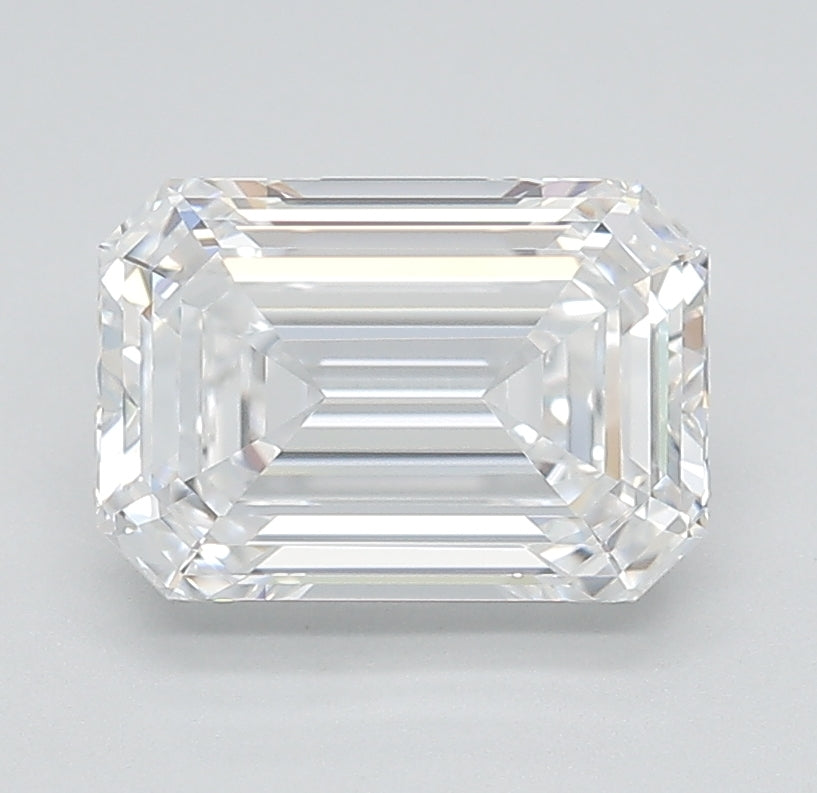 2.03 Carat Emerald Lab Diamond with  Cut Diamond in 14KT  view 1
