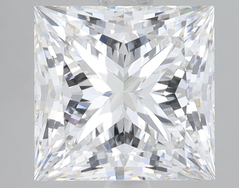 3.35 Carat Princess Lab Diamond with  Cut Diamond in 14KT  view 1
