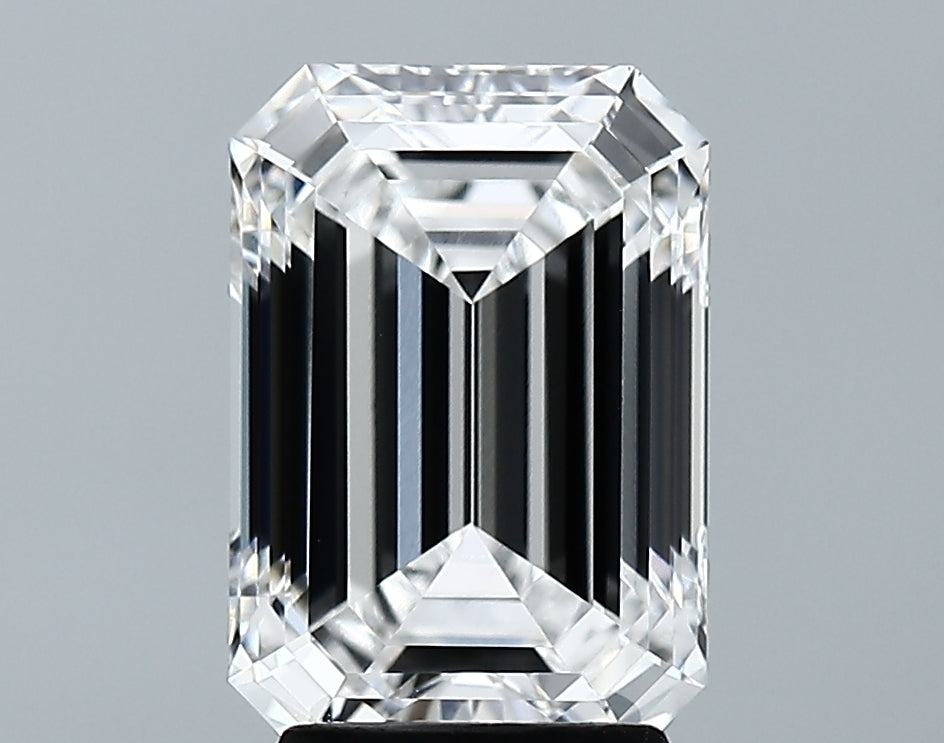3.19 Carat Emerald Lab Diamond with  Cut Diamond in 14KT  view 1
