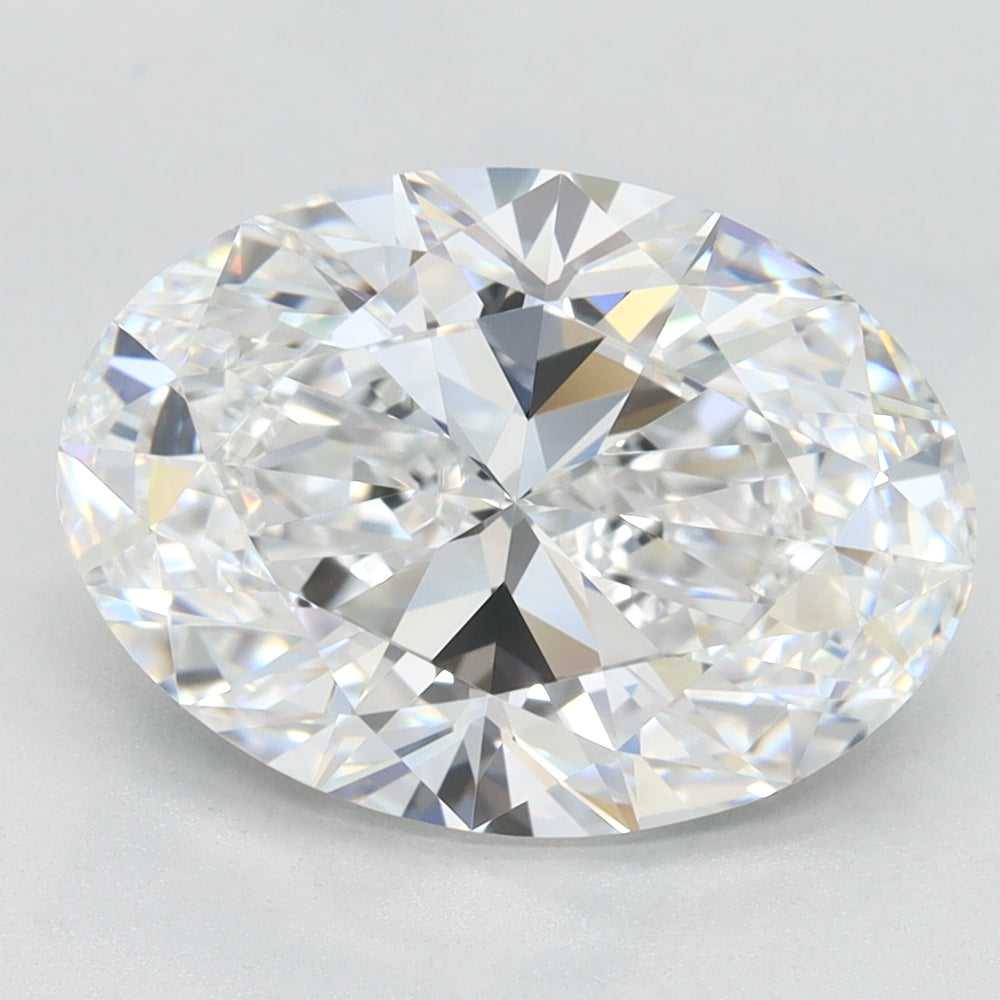 3.85 Carat Oval Lab Diamond with  Cut Diamond in 14KT  view 1
