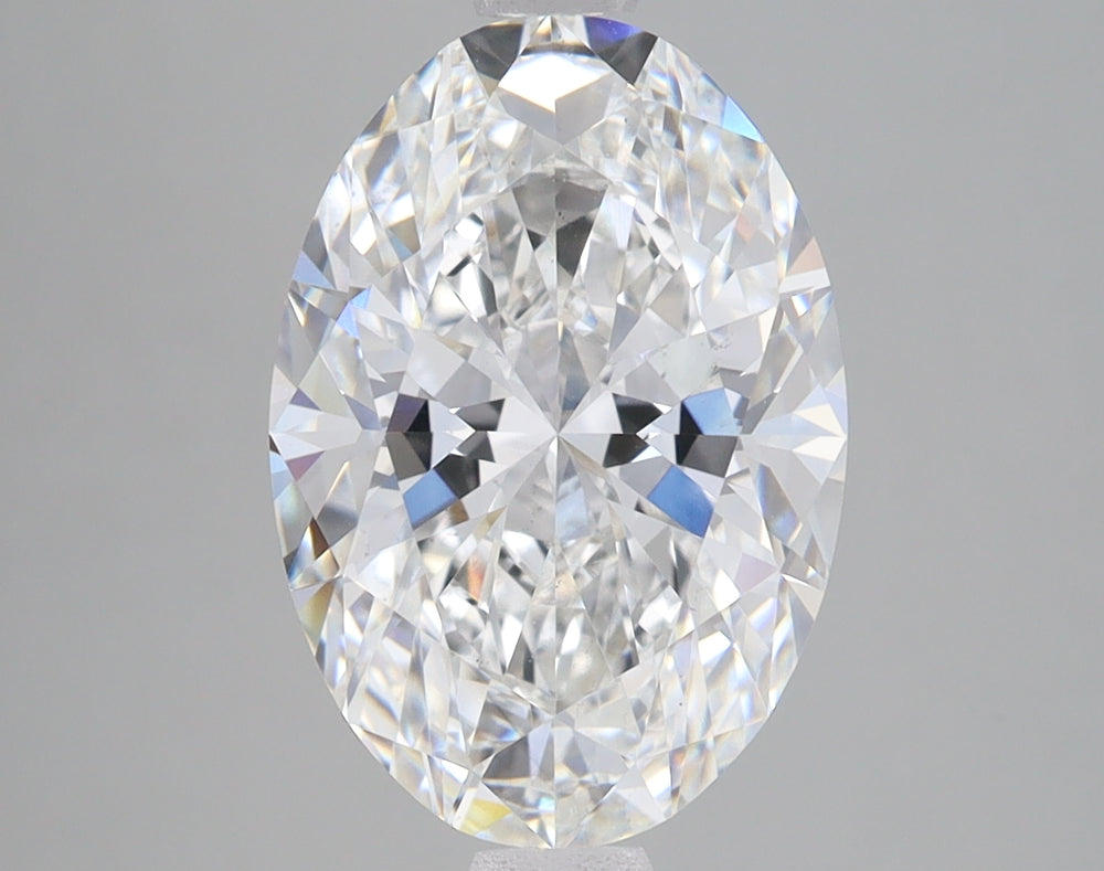 4.0 Carat Oval Lab Diamond with  Cut Diamond in 14KT  view 1
