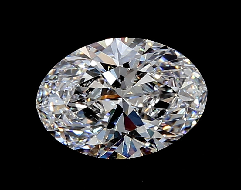 3.2 Carat Oval Lab Diamond with  Cut Diamond in 14KT  view 1
