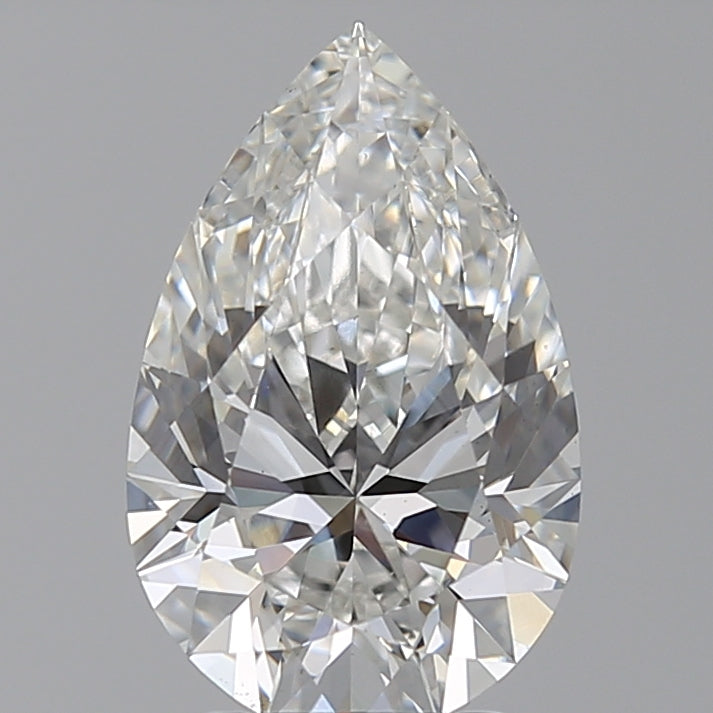 3.0 Carat Pear Lab Diamond with  Cut Diamond in 14KT  view 1
