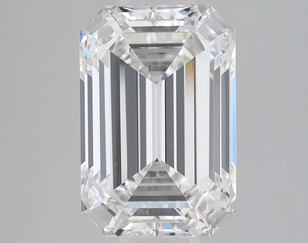 3.07 Carat Emerald Lab Diamond with  Cut Diamond in 14KT  view 1
