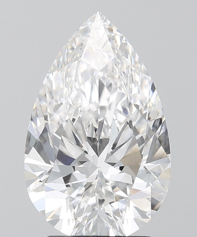 3.0 Carat Pear Lab Diamond with  Cut Diamond in 14KT  view 1
