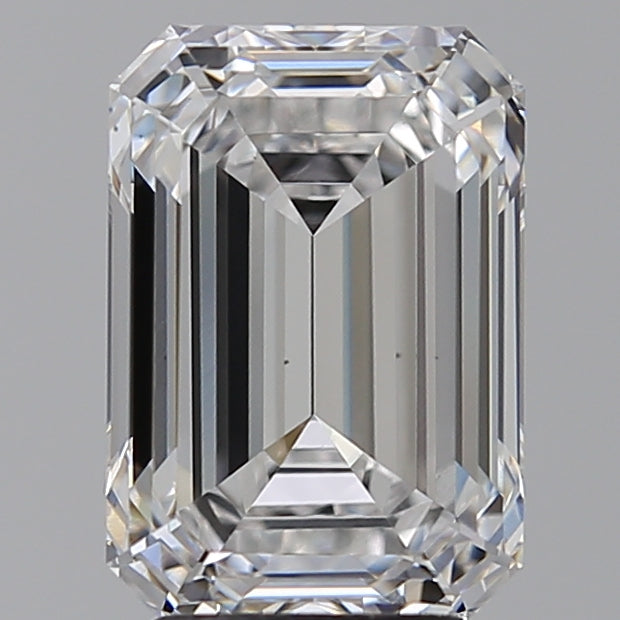 4.11 Carat Emerald Lab Diamond with  Cut Diamond in 14KT  view 1
