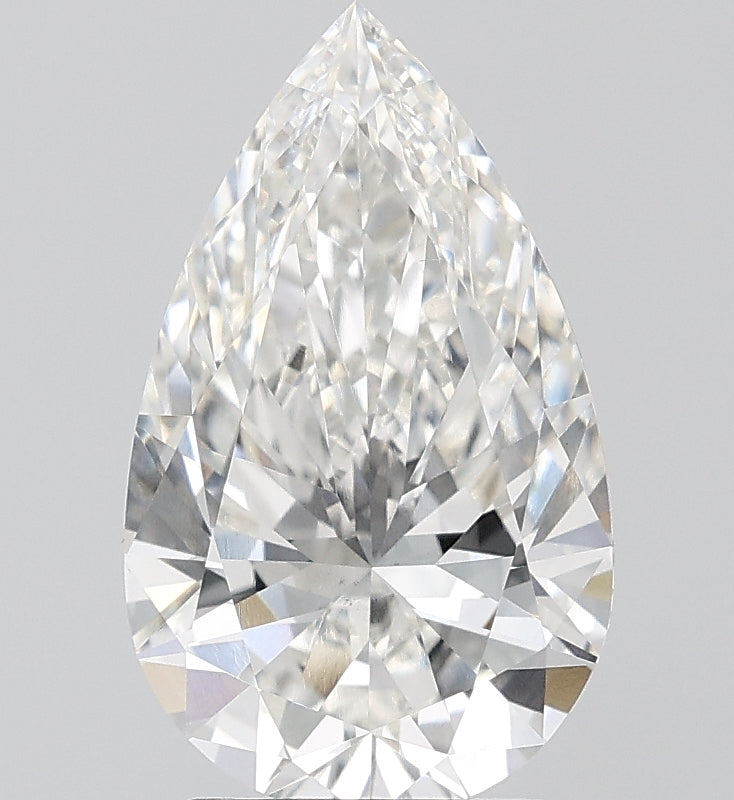2.71 Carat Pear Lab Diamond with  Cut Diamond in 14KT  view 1
