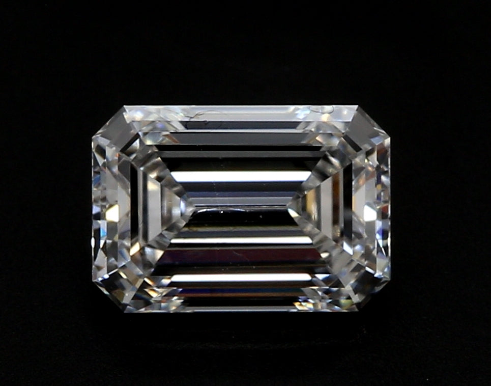 4.03 Carat Emerald Lab Diamond with  Cut Diamond in 14KT  view 1
