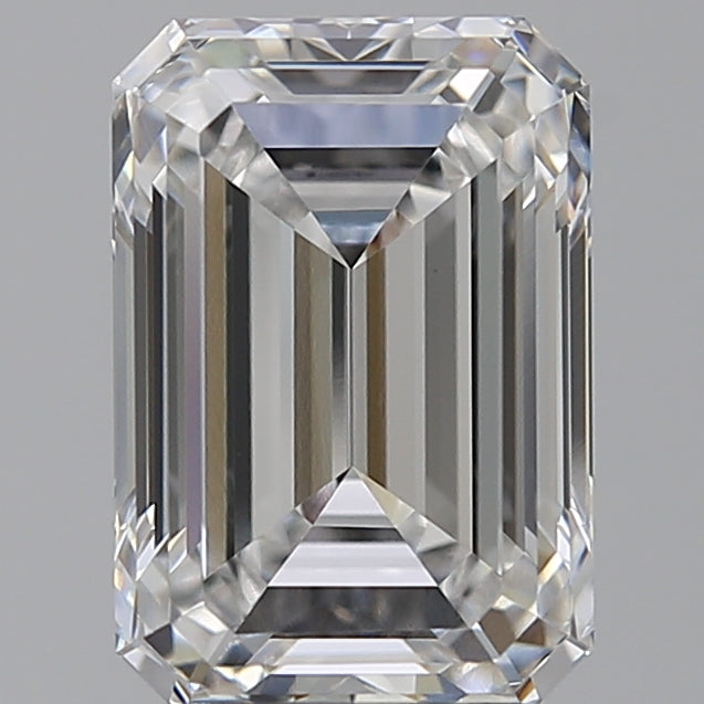 3.52 Carat Emerald Lab Diamond with  Cut Diamond in 14KT  view 1
