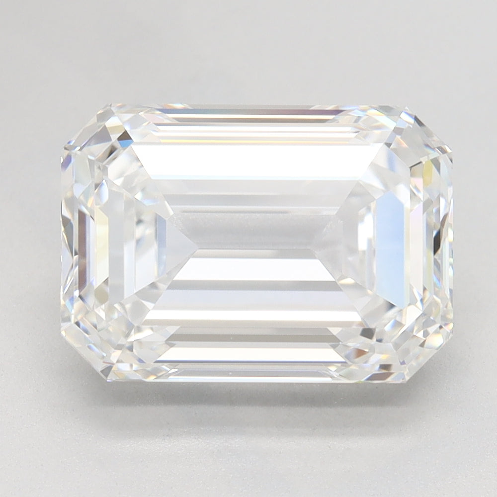 4.0 Carat Emerald Lab Diamond with  Cut Diamond in 14KT  view 1
