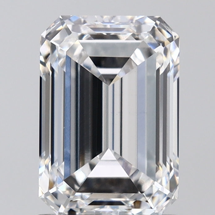 1.55 Carat Emerald Lab Diamond with  Cut Diamond in 14KT  view 1
