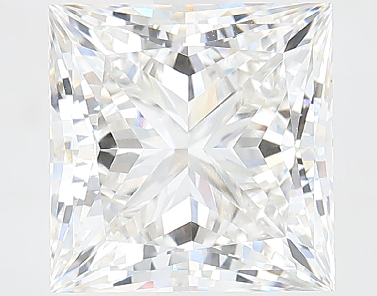 4.25 Carat Princess Lab Diamond with  Cut Diamond in 14KT  view 1
