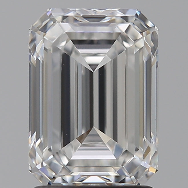 2.04 Carat Emerald Lab Diamond with  Cut Diamond in 14KT  view 1
