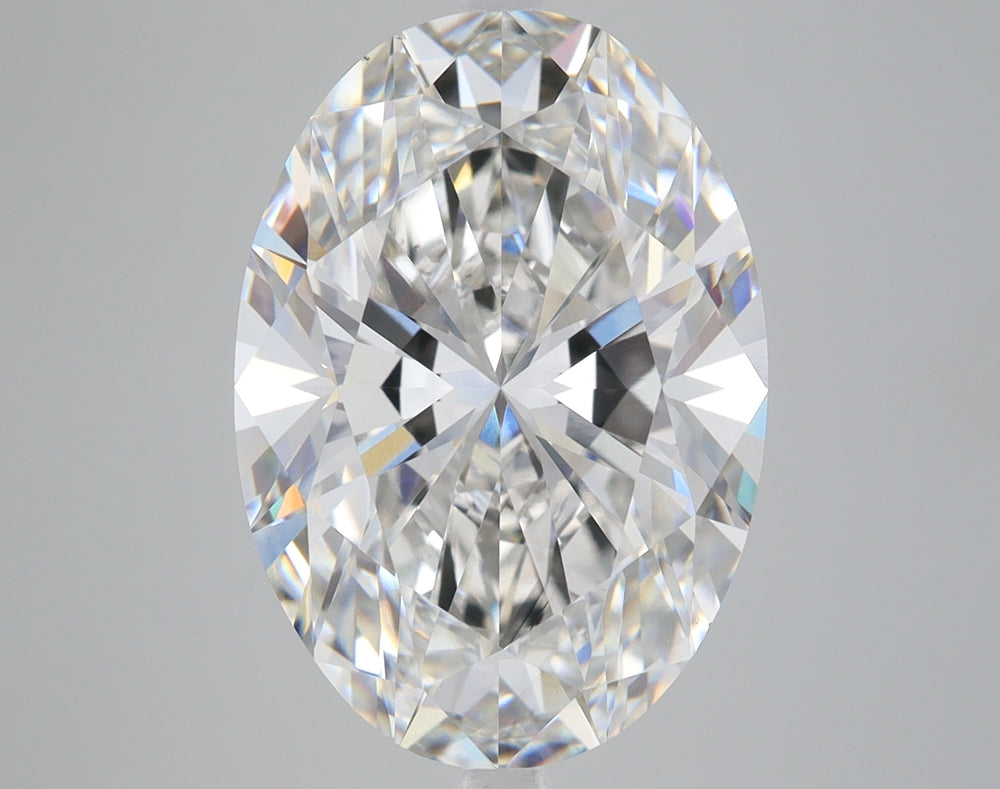 7.39 Carat Oval Lab Diamond with  Cut Diamond in 14KT  view 1

