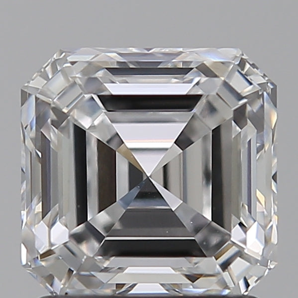 1.54 Carat Asscher Lab Diamond with  Cut Diamond in 14KT  view 1
