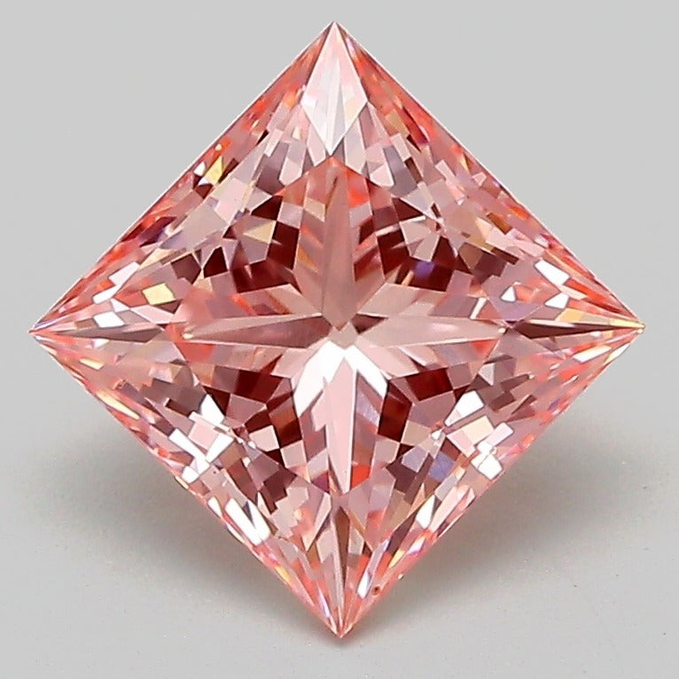 2.08 Carat Princess Lab Diamond with  Cut Diamond in 14KT  view 1
