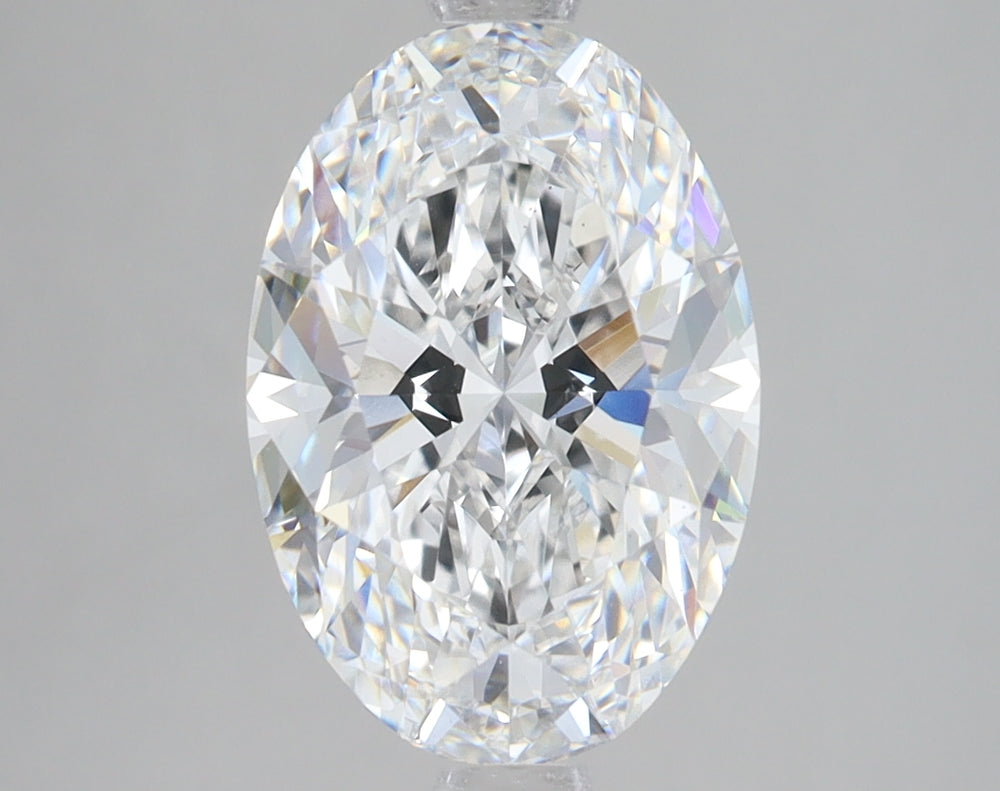 3.05 Carat Oval Lab Diamond with  Cut Diamond in 14KT  view 1
