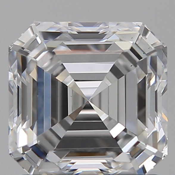 1.26 Carat Asscher Lab Diamond with  Cut Diamond in 14KT  view 1
