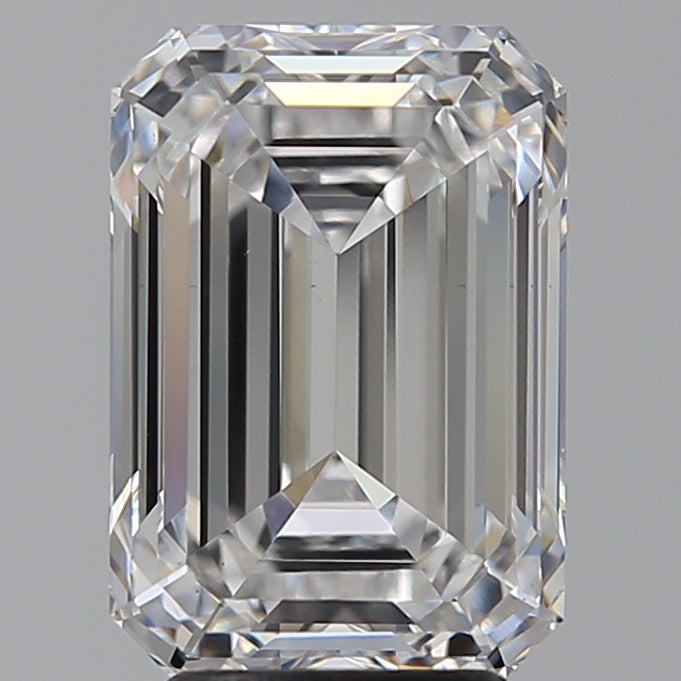 4.58 Carat Emerald Lab Diamond with  Cut Diamond in 14KT  view 1

