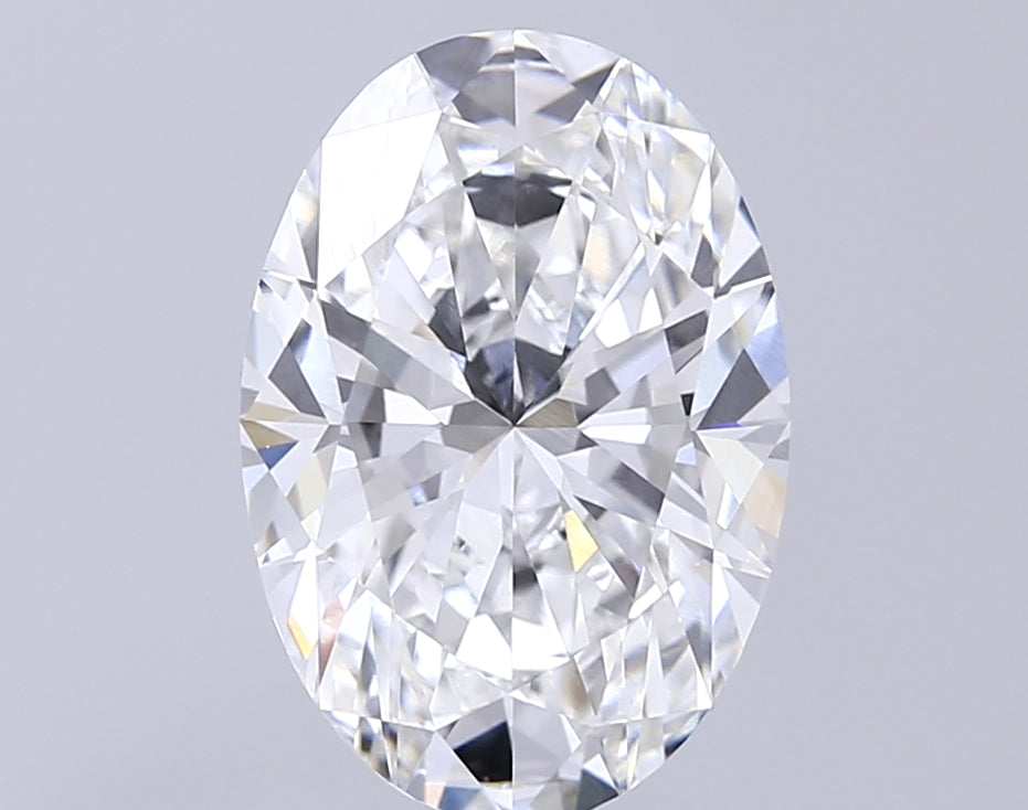 4.05 Carat Oval Lab Diamond with  Cut Diamond in 14KT  view 1
