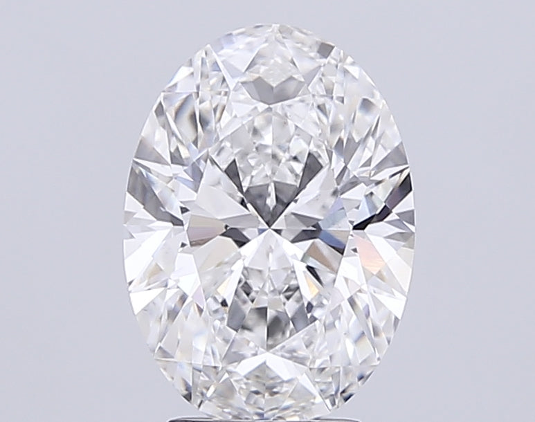 4.0 Carat Oval Lab Diamond with  Cut Diamond in 14KT  view 1
