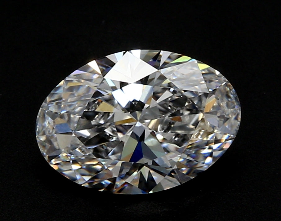 2.94 Carat Oval Lab Diamond with  Cut Diamond in 14KT  view 1

