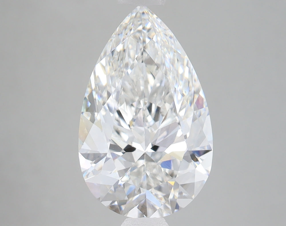 3.55 Carat Pear Lab Diamond with  Cut Diamond in 14KT  view 1
