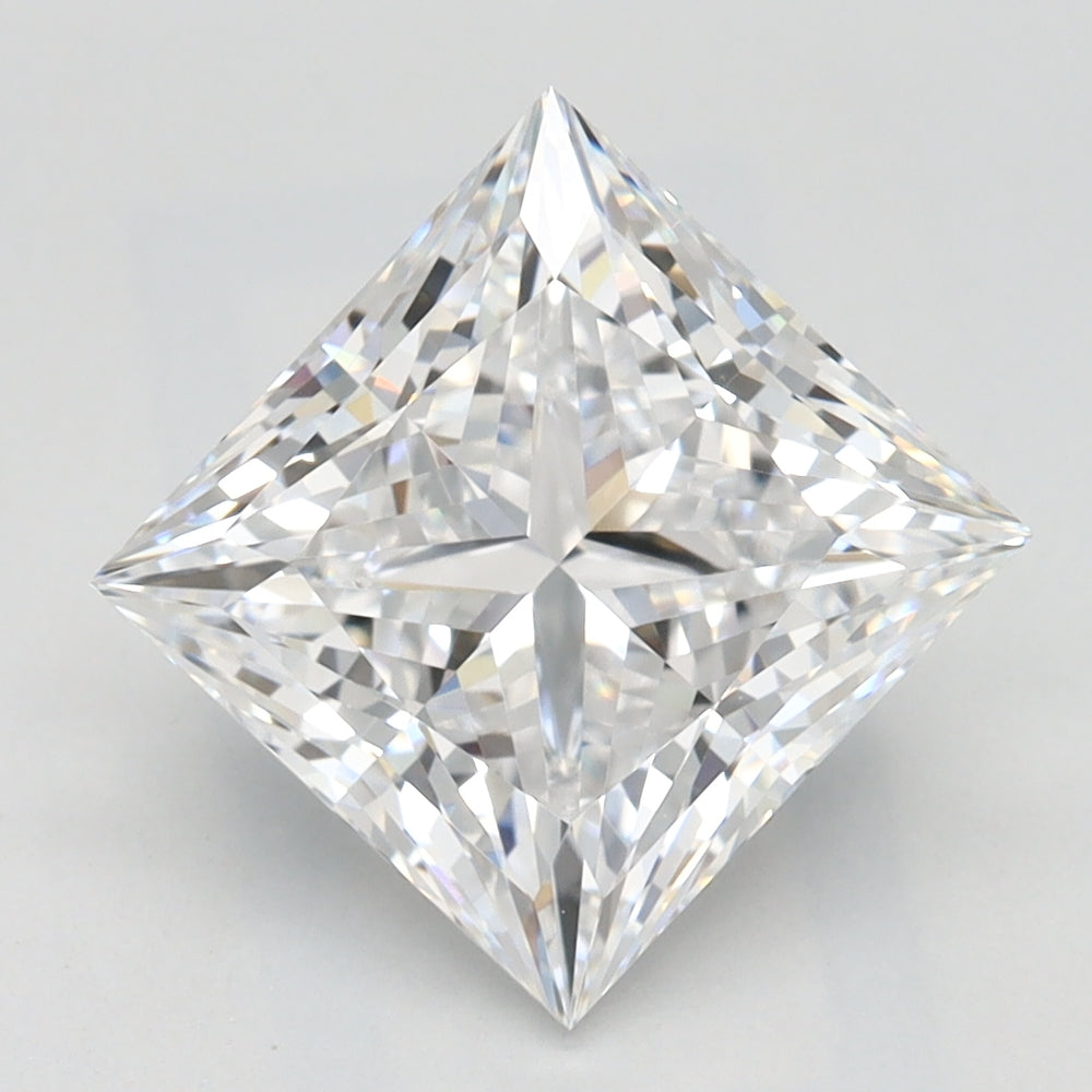 2.86 Carat Princess Lab Diamond with  Cut Diamond in 14KT  view 1
