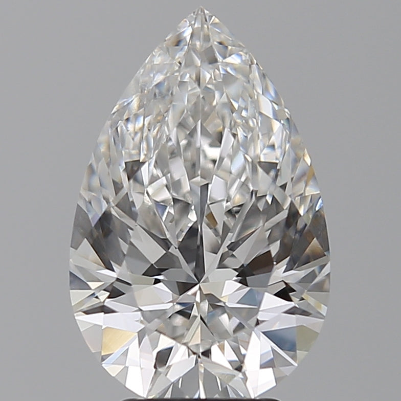 4.06 Carat Pear Lab Diamond with  Cut Diamond in 14KT  view 1
