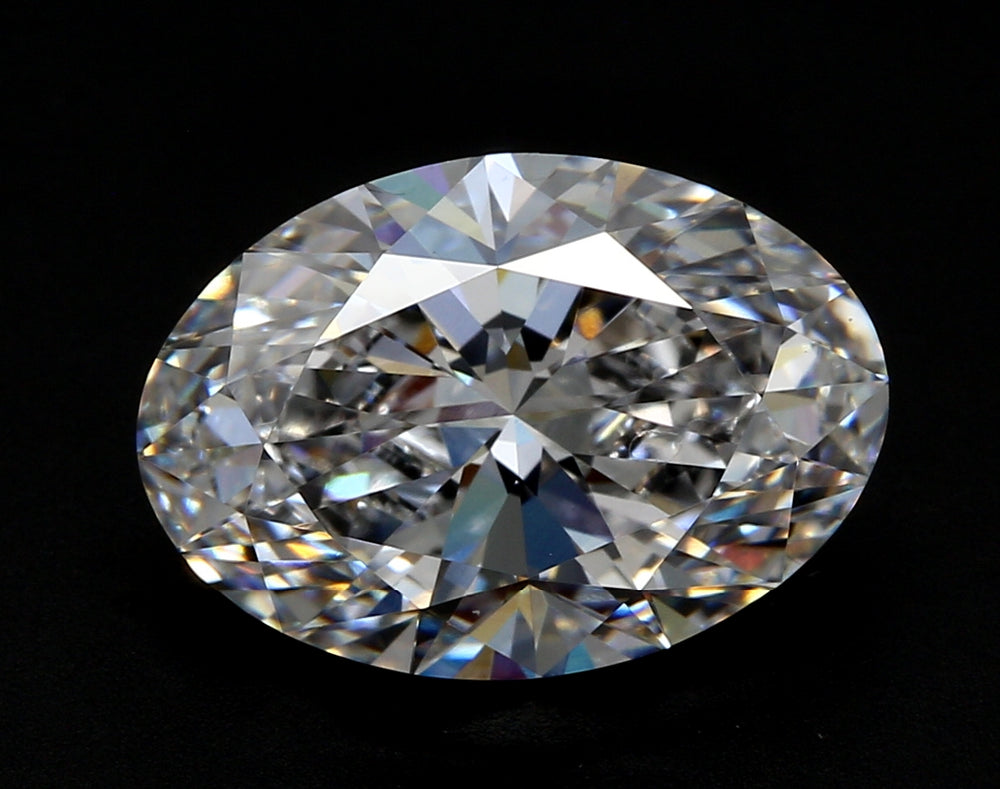4.54 Carat Oval Lab Diamond with  Cut Diamond in 14KT  view 1
