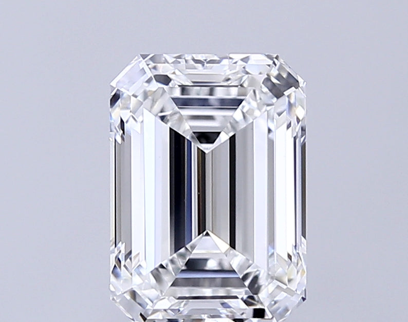 3.03 Carat Emerald Lab Diamond with  Cut Diamond in 14KT  view 1
