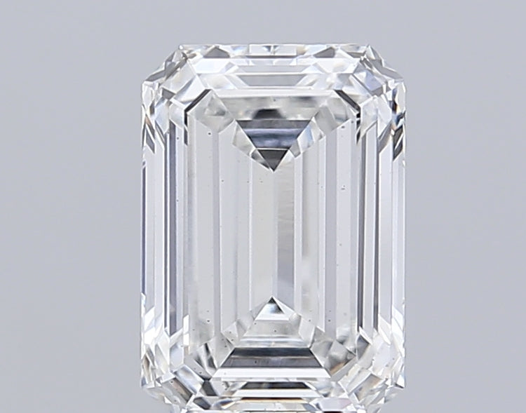 2.5 Carat Emerald Lab Diamond with  Cut Diamond in 14KT  view 1

