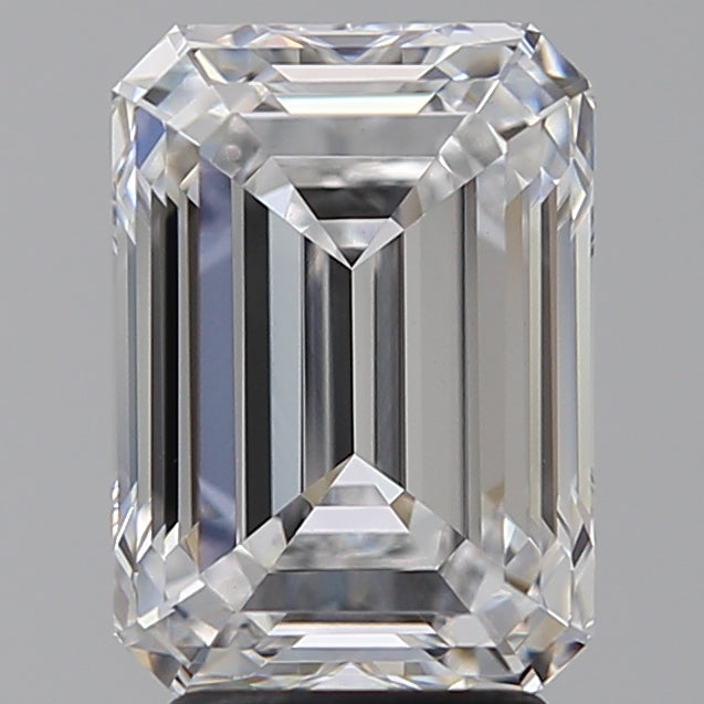 4.02 Carat Emerald Lab Diamond with  Cut Diamond in 14KT  view 1

